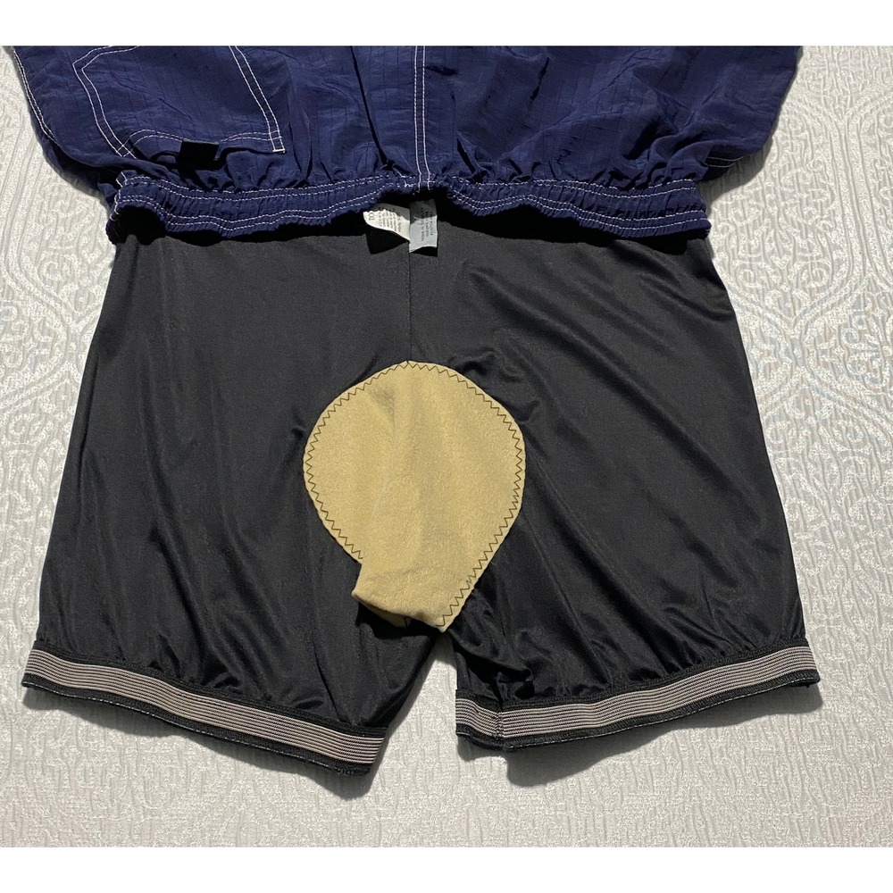 Vintage TREK Bicycle Cargo Cycling Shorts XXL Blue/Black Made in USA 100% Nylon - Picture 6 of 8